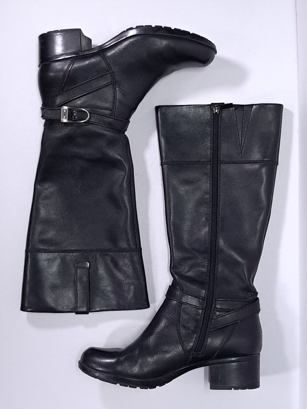 Bandolino Knee High Boots Women 9.5 Black Leather Equestrian Riding BDBAYA